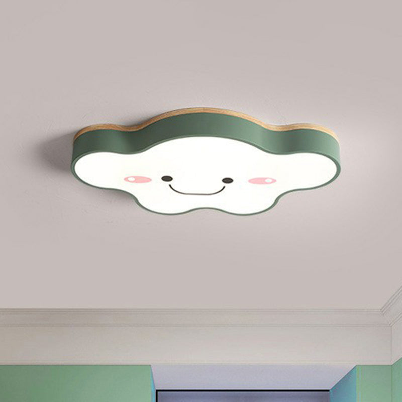 Cartoon Smiling Cloud LED Flush Mount Lighting Acrylic Kids Bedroom Flush Mount Ceiling Light