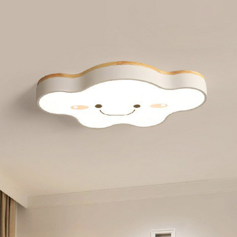 Cartoon Smiling Cloud LED Flush Mount Lighting Acrylic Kids Bedroom Flush Mount Ceiling Light