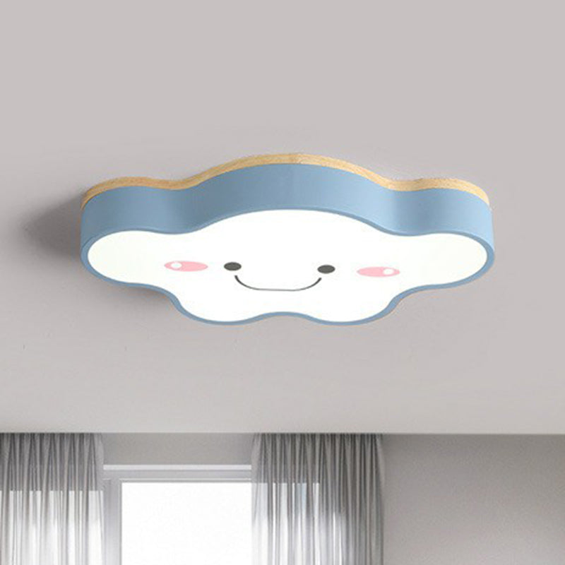 Cartoon Smiling Cloud LED Flush Mount Lighting Acrylic Kids Bedroom Flush Mount Ceiling Light