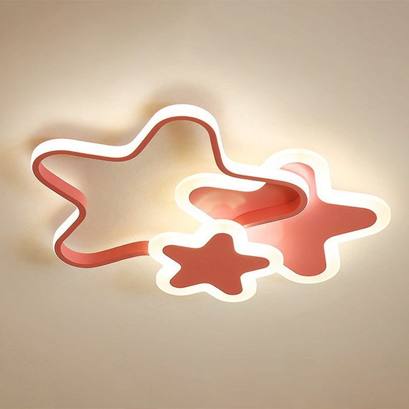 Acrylic Star LED Flush Mount Lighting Nordic Style Kids Bedroom Flush Mount Ceiling Light