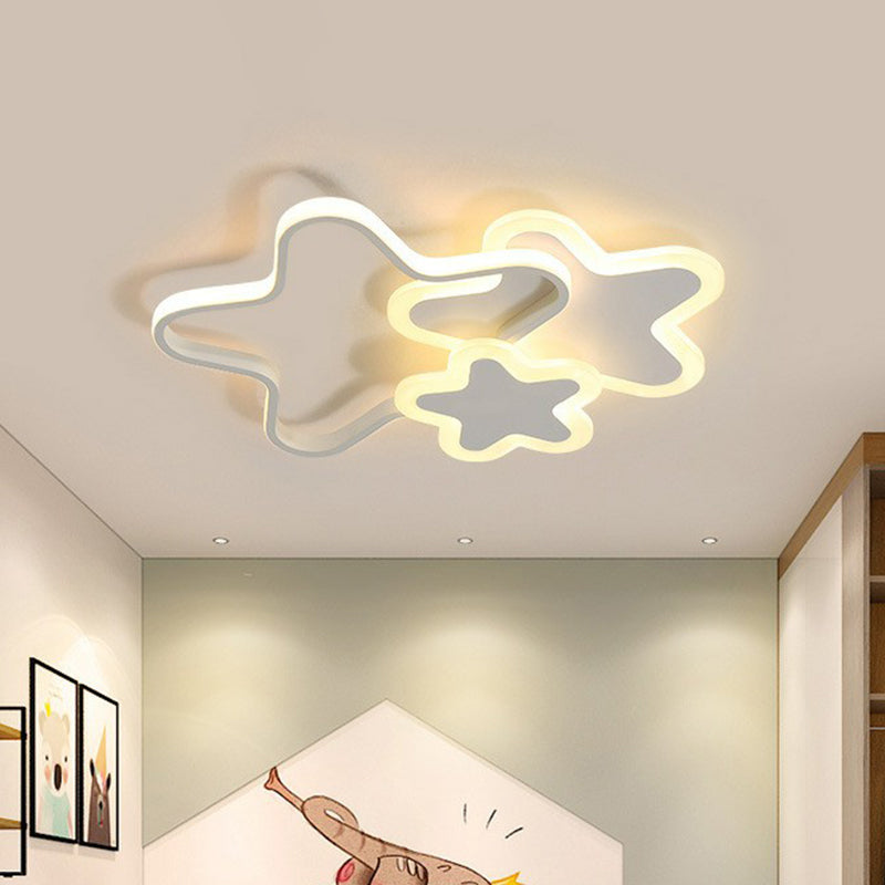 Acrylic Star LED Flush Mount Lighting Nordic Style Kids Bedroom Flush Mount Ceiling Light