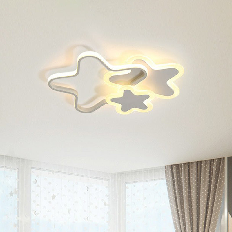 Acrylic Star LED Flush Mount Lighting Nordic Style Kids Bedroom Flush Mount Ceiling Light