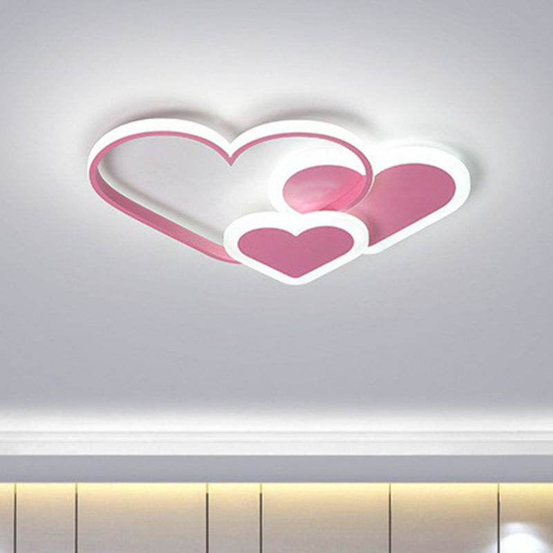 Cuore Forgiato Kindergarten Flush Light Acrilico Macaron LED Flush Soffione Luce Fissaggio