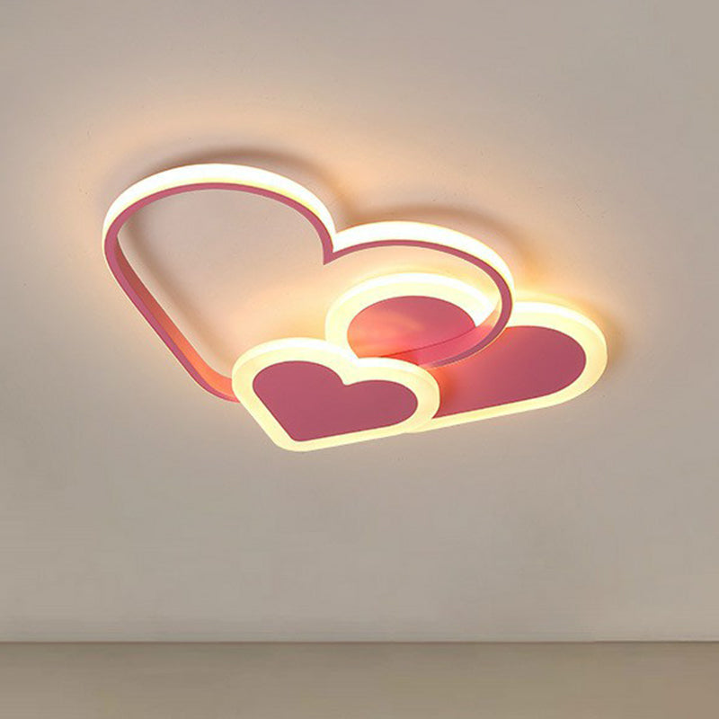 Cuore Forgiato Kindergarten Flush Light Acrilico Macaron LED Flush Soffione Luce Fissaggio