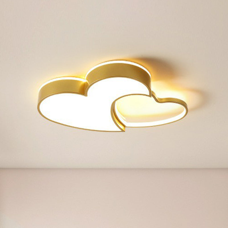 Simplistic Heart Flush Mount Lighting Acrylic Kids Bedroom LED Flush Mount Fixture