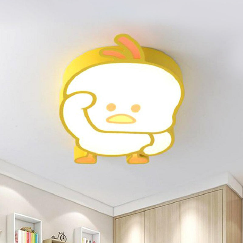 Lampada da soffitto metallica per montaggio a incasso a LED con montaggio a incasso Yellow Duck per la scuola materna