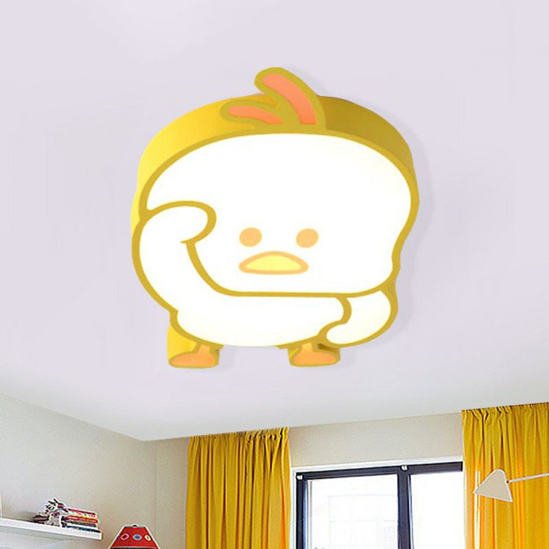 Lampada da soffitto metallica per montaggio a incasso a LED con montaggio a incasso Yellow Duck per la scuola materna