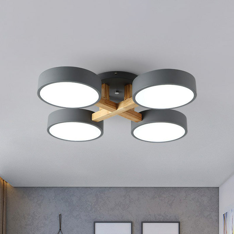 Acrylic Circular Shade Flush Mount Light Nordic Style Semi Flush Ceiling Light for Living Room