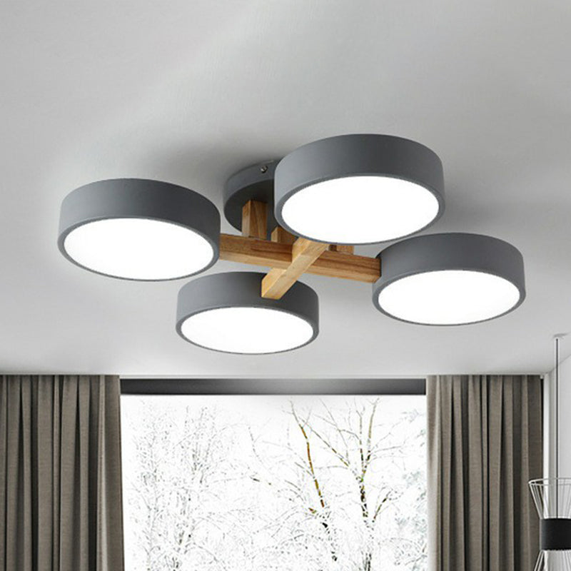 Acrylic Circular Shade Flush Mount Light Nordic Style Semi Flush Ceiling Light for Living Room