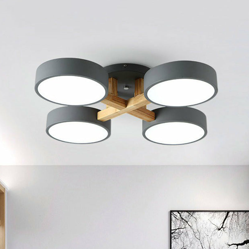 Acrylic Circular Shade Flush Mount Light Nordic Style Semi Flush Ceiling Light for Living Room