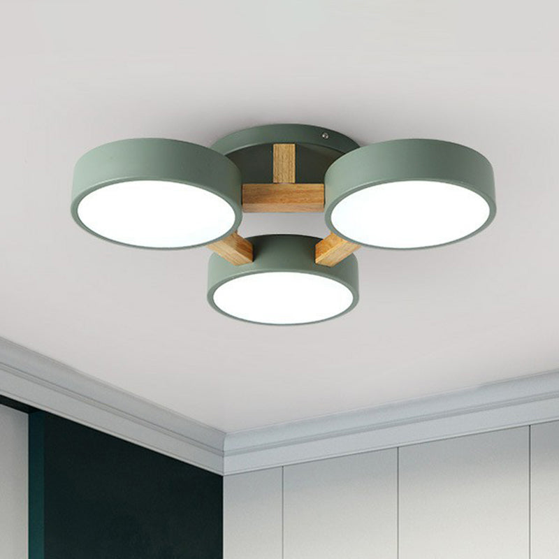 Acrylic Circular Shade Flush Mount Light Nordic Style Semi Flush Ceiling Light for Living Room