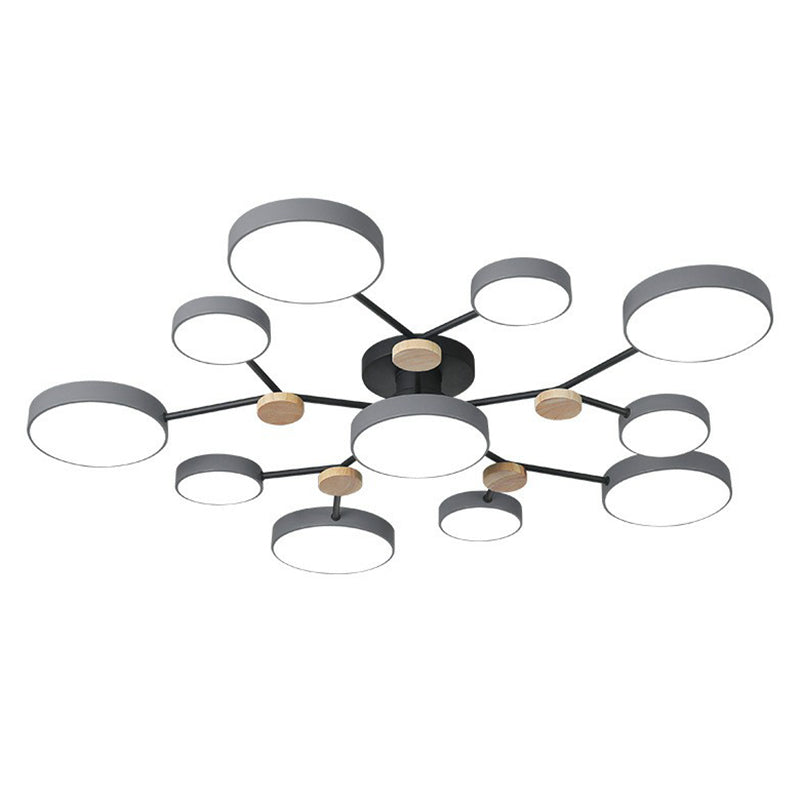 Lampaggio a sospensione del lampadario a forma di soggiorno a forma di rotondo Acrilico a 11 teste in stile nordico lampada a sospensione