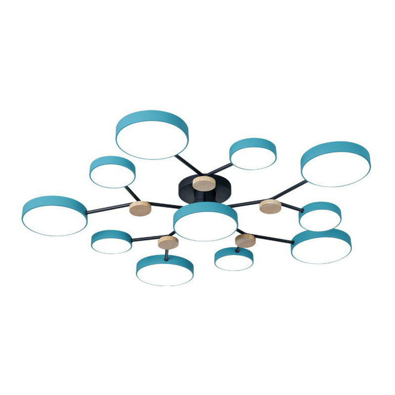 Lampaggio a sospensione del lampadario a forma di soggiorno a forma di rotondo Acrilico a 11 teste in stile nordico lampada a sospensione