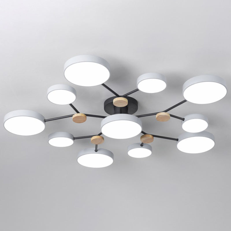 Lampaggio a sospensione del lampadario a forma di soggiorno a forma di rotondo Acrilico a 11 teste in stile nordico lampada a sospensione