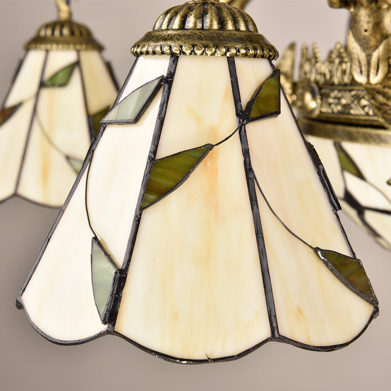 Lampada del lampadario a campana Light Classic Classic Glass BEIGE BEIGE Light fissa con bordo smerlato