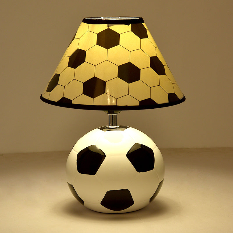 Football Table Light Simplistic Ceramic Single Black and White Nightstand Lighting for Bedside
