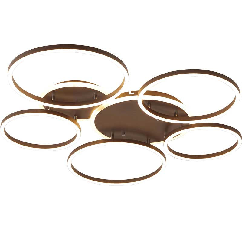 Black Hoop LED Flush Mount Lighting Postmodern 1/2/3-Head Metal Bedroom Ceiling Lamp in Warm/White Light