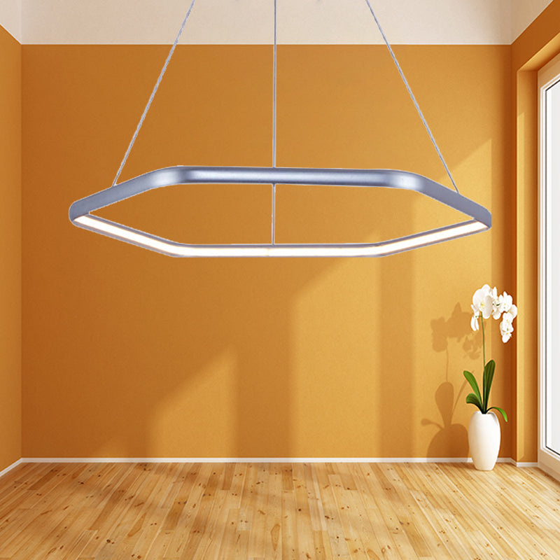 Abgestufte hexagonale Kronleuchter-Anhänger-Einfachheit Acryl 1/2/3-Licht-LED Hängende Lampe in Schwarz/Silber/Weiß