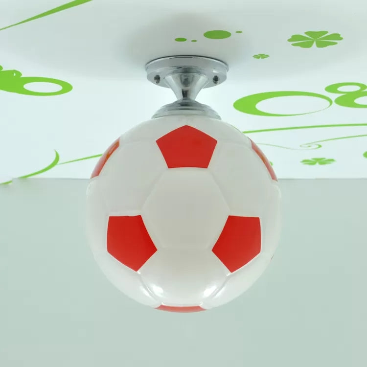 Lámpara de acrílico del soporte del techo del estilo del deporte de la cabeza del accesorio de techo del dormitorio de los muchachos de la forma del fútbol