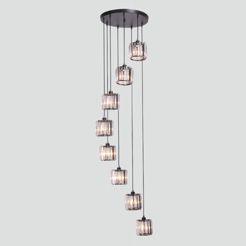 Geometrischer Schattenstreppenhänke Lichtglas zeitgenössischer Multi -Licht -Anhänger
