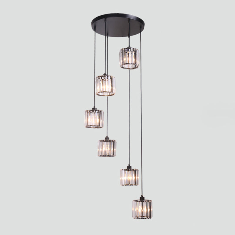 Geometrischer Schattenstreppenhänke Lichtglas zeitgenössischer Multi -Licht -Anhänger