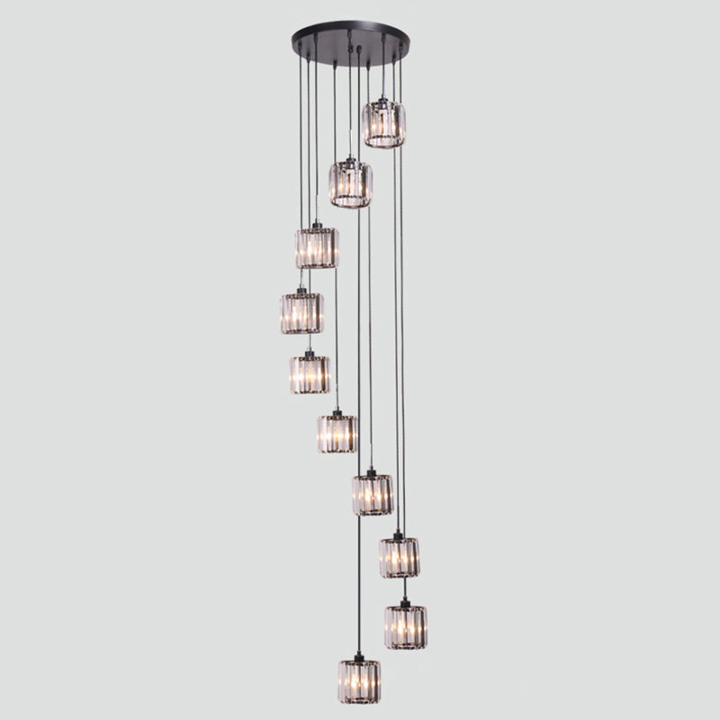 Geometrischer Schattenstreppenhänke Lichtglas zeitgenössischer Multi -Licht -Anhänger