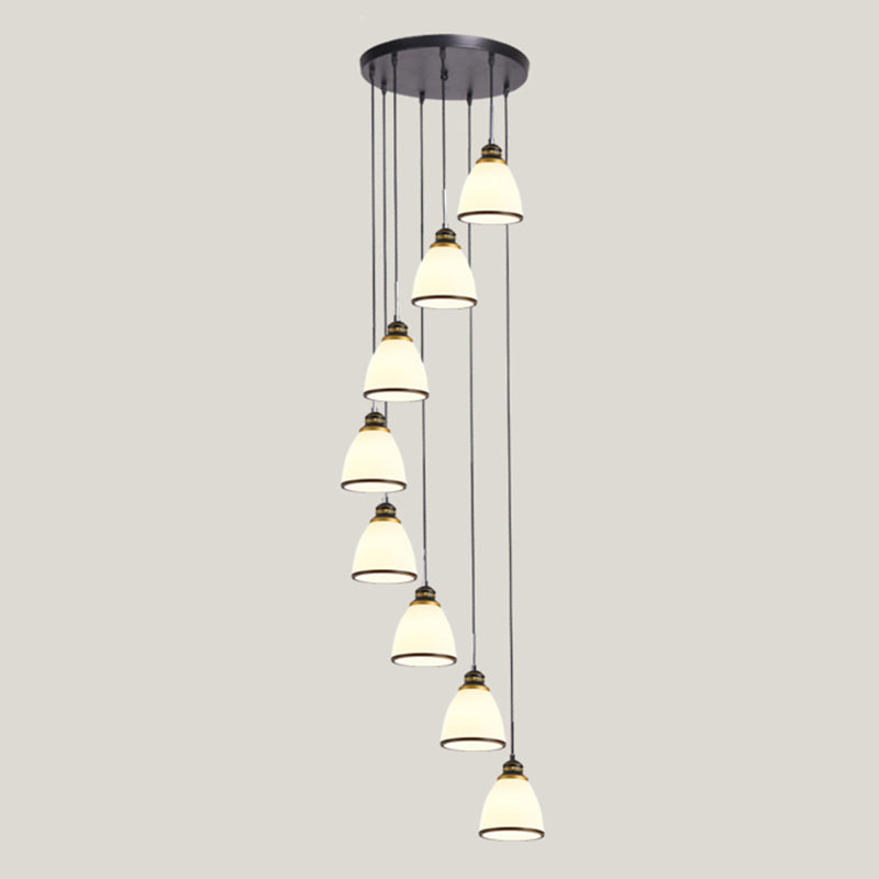 Geometrischer Schattenstreppenhänke Lichtglas zeitgenössischer Multi -Licht -Anhänger