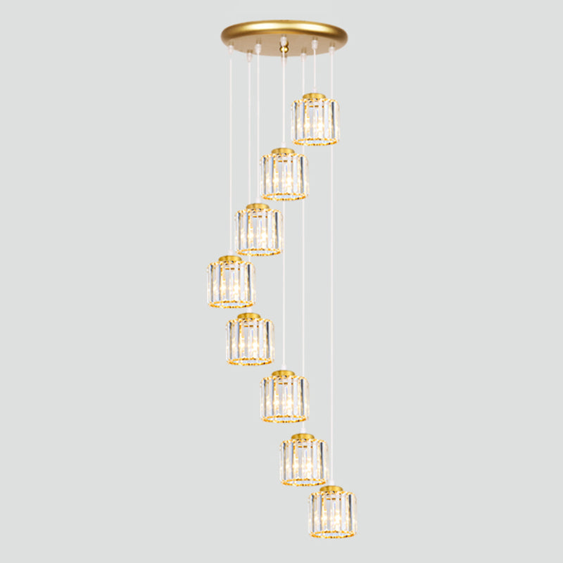 Geometrischer Schattenstreppenhänke Lichtglas zeitgenössischer Multi -Licht -Anhänger