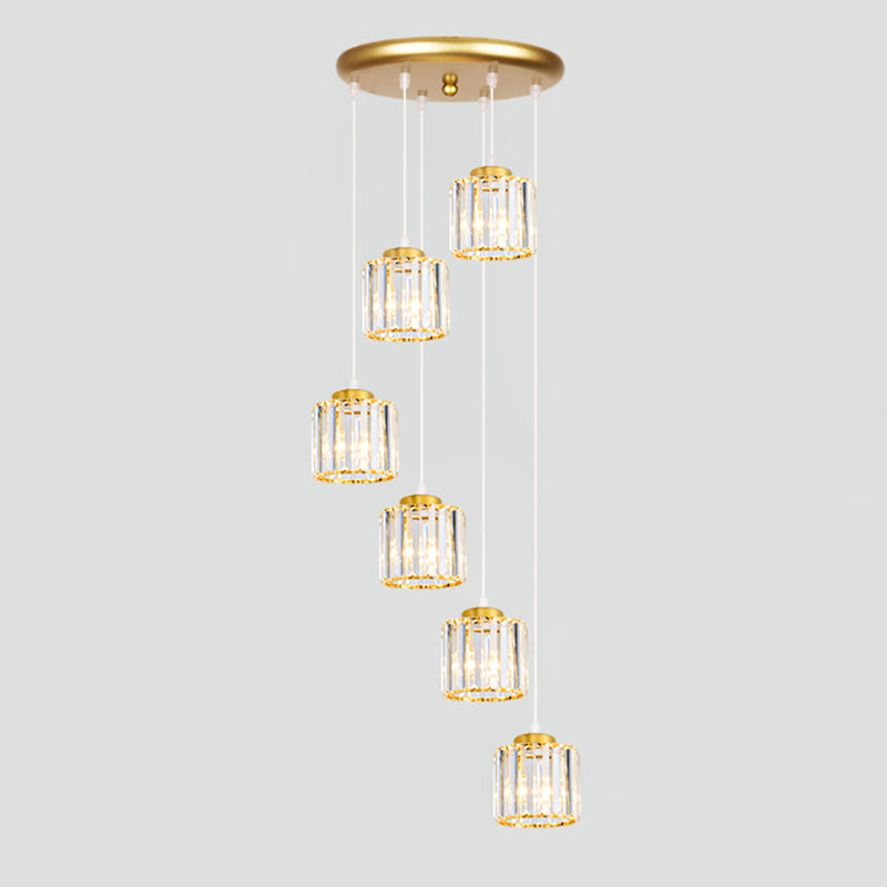 Geometrischer Schattenstreppenhänke Lichtglas zeitgenössischer Multi -Licht -Anhänger