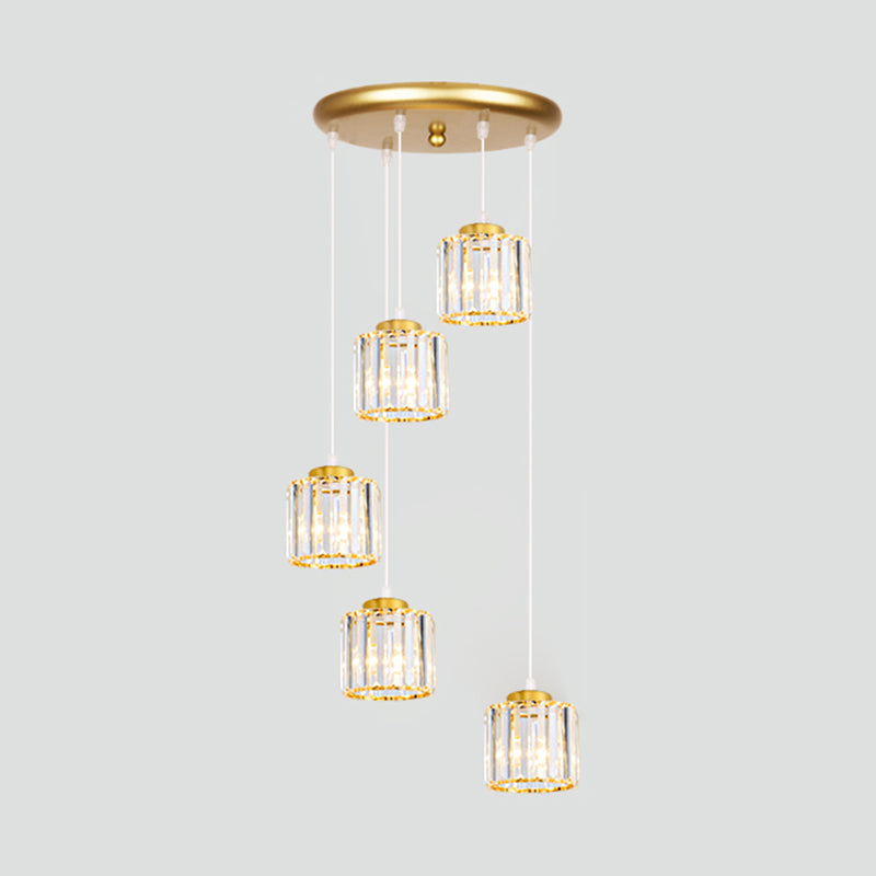 Geometrischer Schattenstreppenhänke Lichtglas zeitgenössischer Multi -Licht -Anhänger
