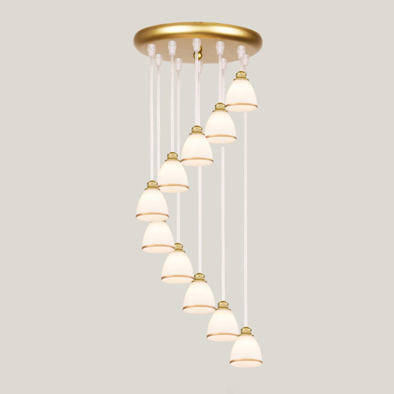 Geometrischer Schattenstreppenhänke Lichtglas zeitgenössischer Multi -Licht -Anhänger
