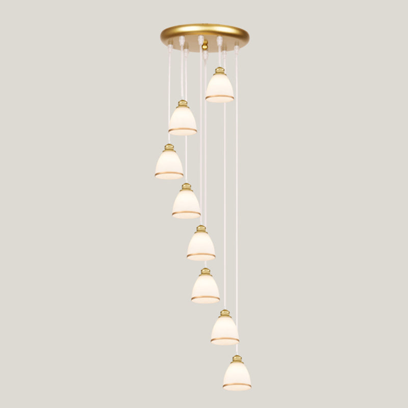 Geometrischer Schattenstreppenhänke Lichtglas zeitgenössischer Multi -Licht -Anhänger