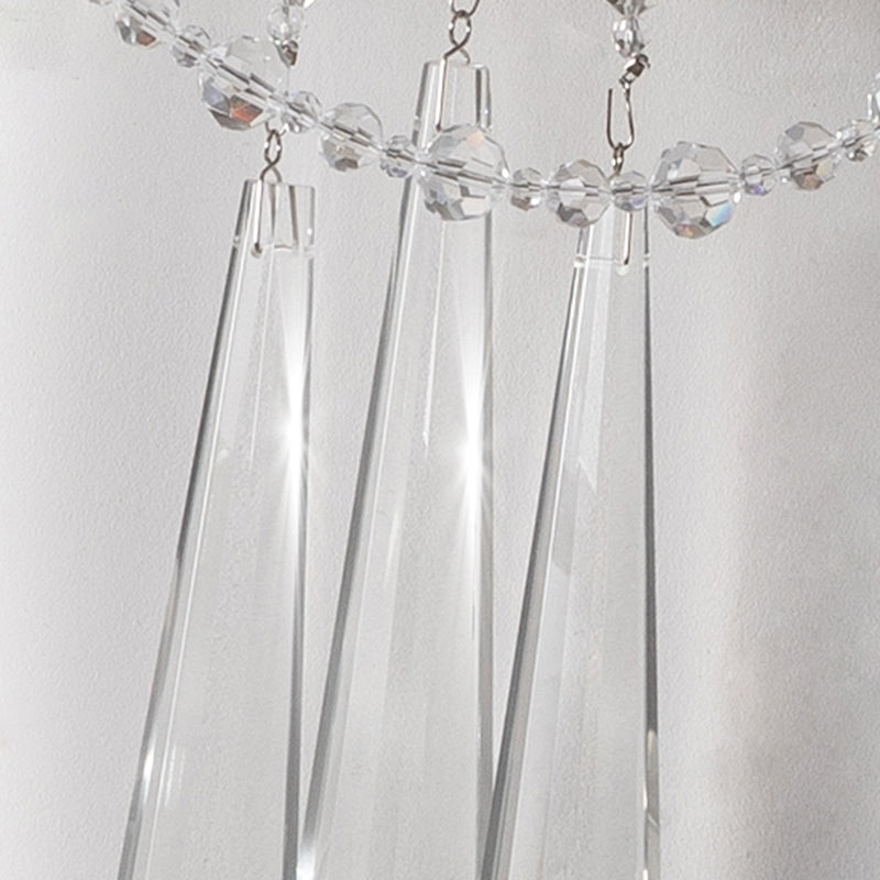 2 Bulbs Wall Mount Light Traditional Draping Crystal Bead Wall Light Fixture with Curved Arm