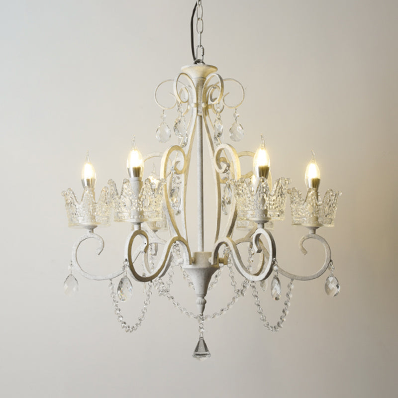 Candelabra Metall Deckenbeleuchtung Vintage Wohnzimmer Kronleuchterleuchte mit Kristallkronendekoration