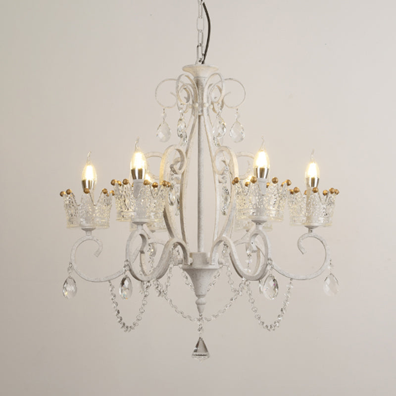 Candelabra Metall Deckenbeleuchtung Vintage Wohnzimmer Kronleuchterleuchte mit Kristallkronendekoration