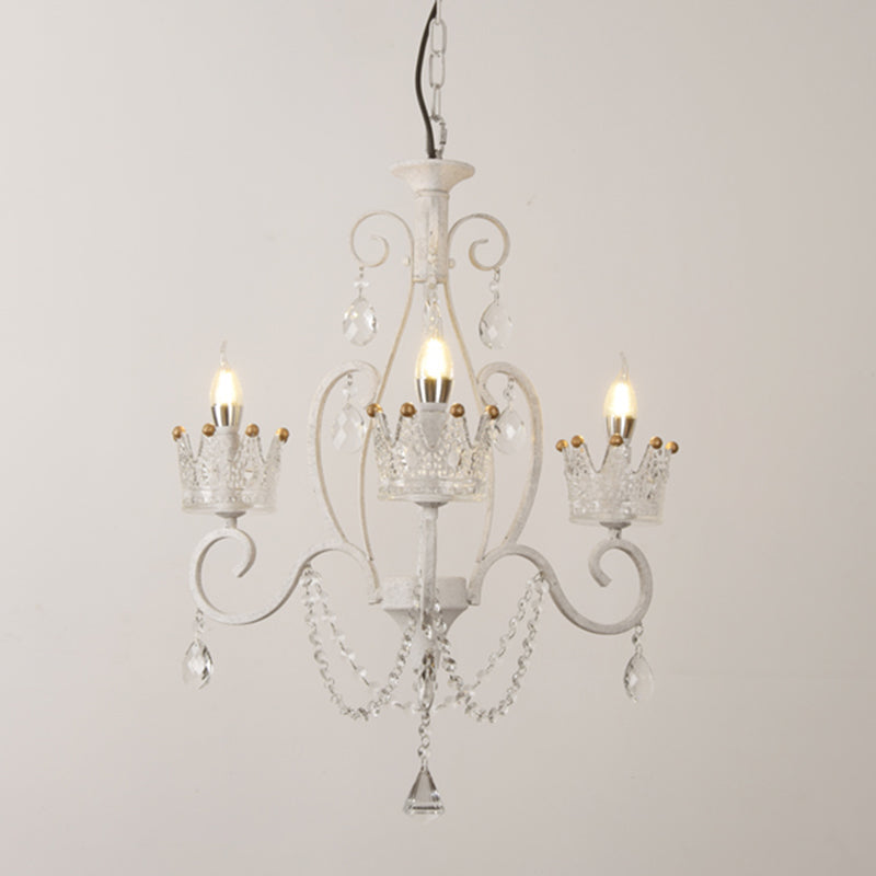 Candelabra Metall Deckenbeleuchtung Vintage Wohnzimmer Kronleuchterleuchte mit Kristallkronendekoration