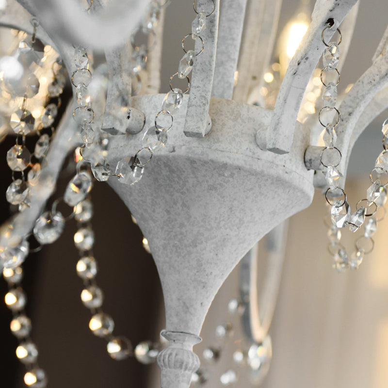 Candelabra Metall Deckenbeleuchtung Vintage Wohnzimmer Kronleuchterleuchte mit Kristallkronendekoration