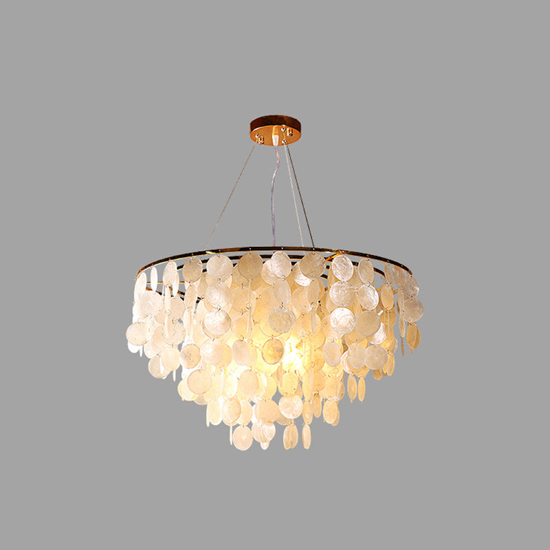 String Dining Room Chandelier Pendant Light Minimalist Shell Gold Hanging Lighting