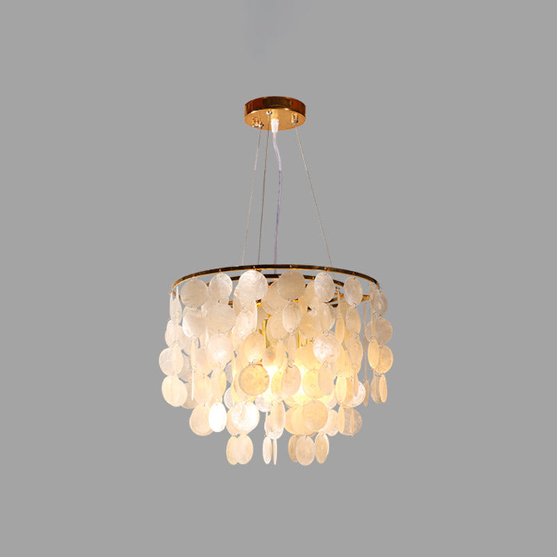 String Dining Room Chandelier Pendant Light Minimalist Shell Gold Hanging Lighting