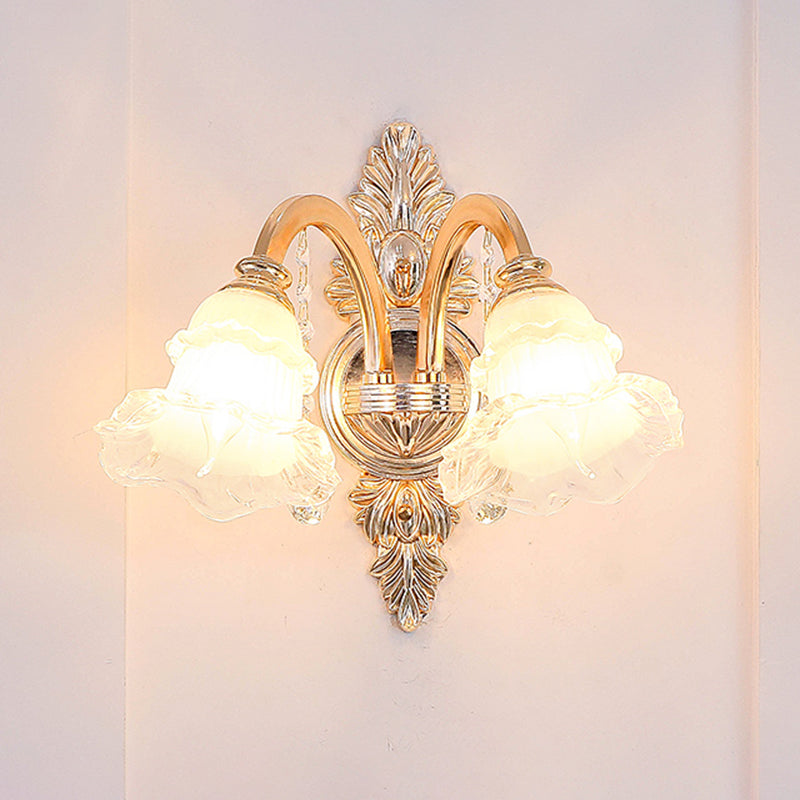 Verweerde zink gearceerde wandlicht vintage imitatie jade gang muur gemonteerde lamp met kristal accent