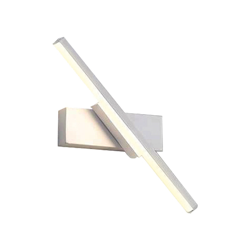 Rotatable Acrylic Linear LED Sconce Light Simplicity Black/White Wall Lighting Fixture, White/Warm Light