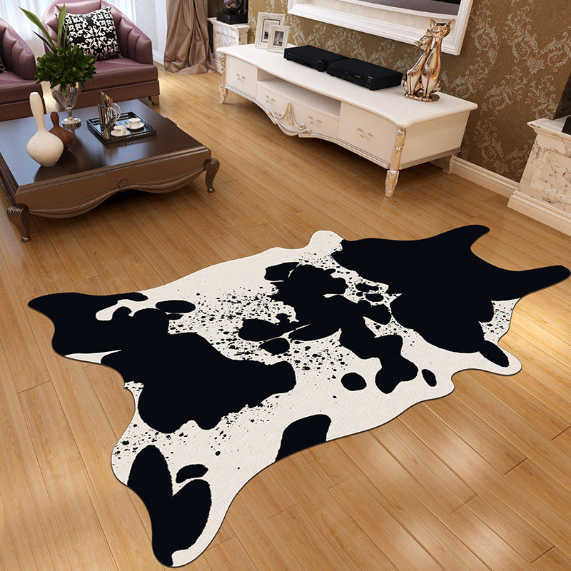Irregular Shape Animal Skin Rug Multi-Color Nordic Area Rug Polyster Non-Slip Machine Washable Carpet for Living Room