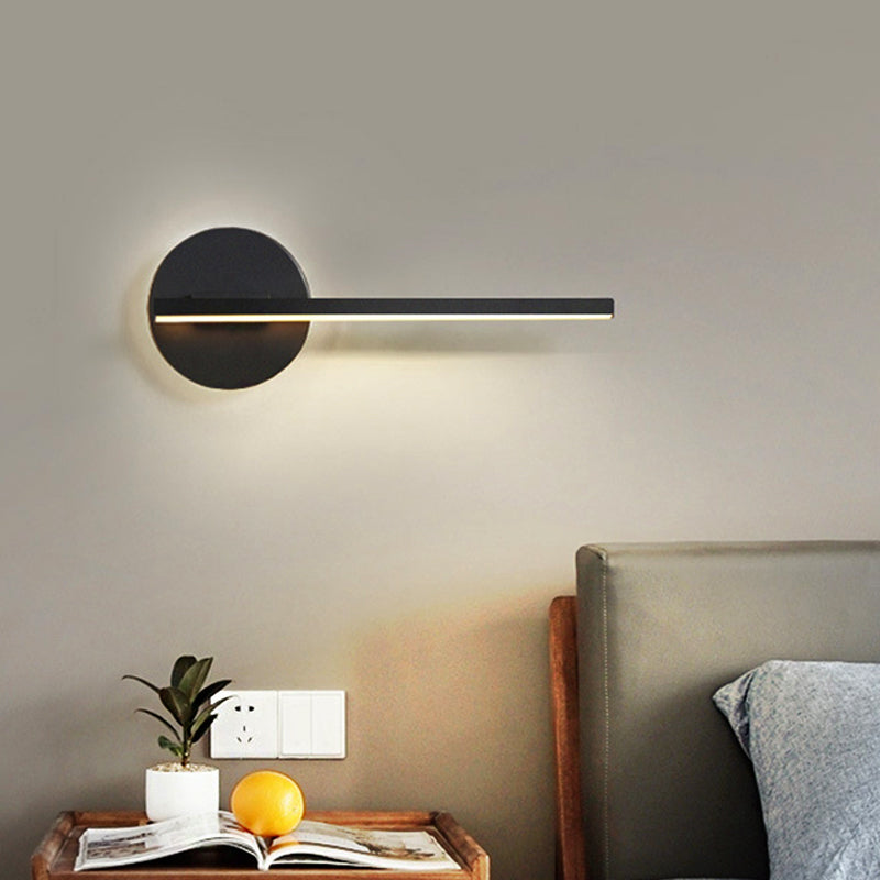 Schwarz/weiße lineare Leuchtenlicht minimaler Acryl -LED -Wandlampe für Schlafzimmer in warmem/weißem Licht