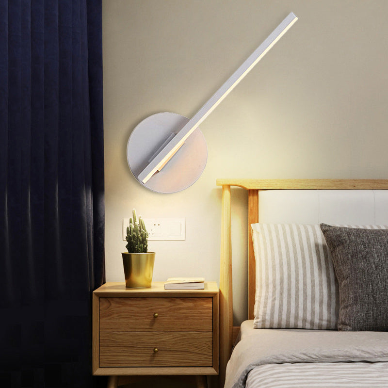 Schwarz/weiße lineare Leuchtenlicht minimaler Acryl -LED -Wandlampe für Schlafzimmer in warmem/weißem Licht