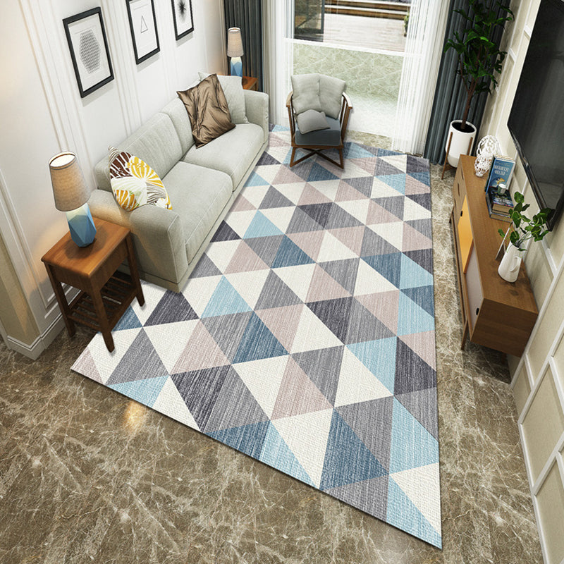 Modernist Geometric Block Rug Multicolor Synthetics Rug Stain Resistant Washable Non-Slip Rug for Family Room