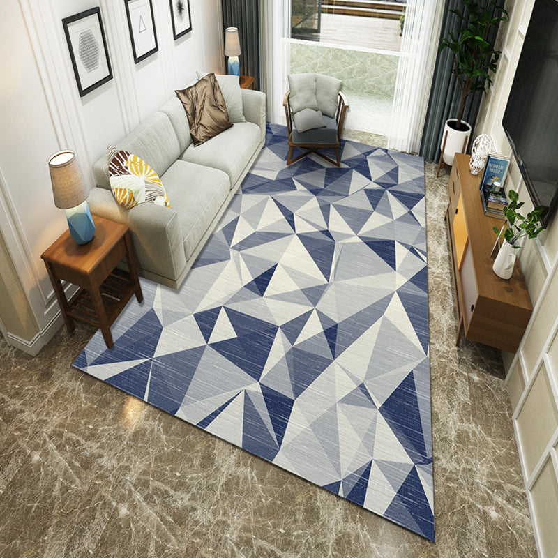 Modernist Geometric Block Rug Multicolor Synthetics Rug Stain Resistant Washable Non-Slip Rug for Family Room