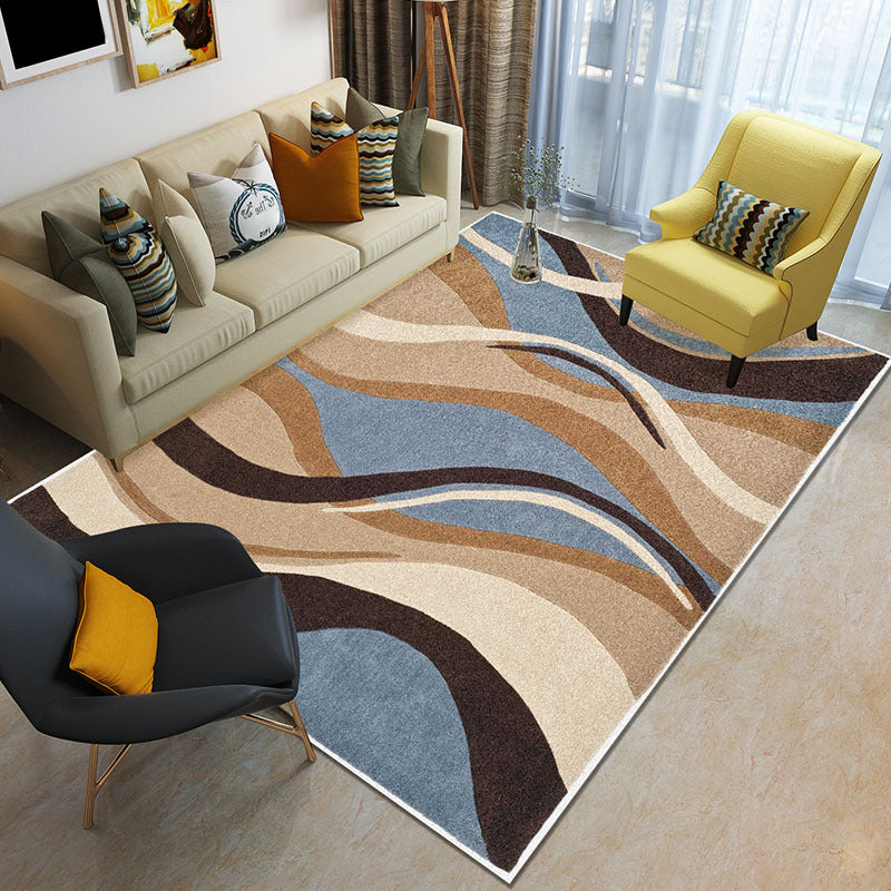 Tapis géométrique Blocking Funky Rapis nordique multicolore Polypropylène non glissant Backing Pet Friendly Washable For Room