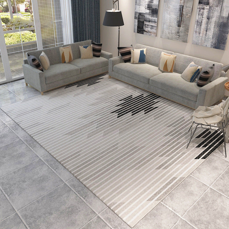 Multi Colored Room Area Rug Modern Colorblock Geometric Carpet Polypropylene Machine Washable Pet Friendly Non-Slip Rug