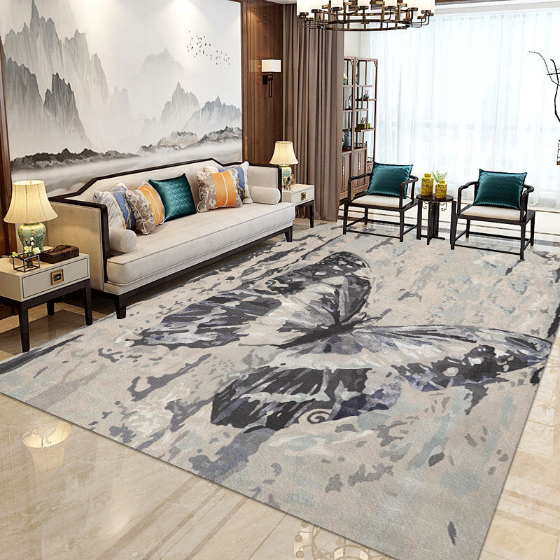 Modern Home Decorative Rug Multi Colored Geometry Area Rug Polypropylene Washable Stain Resistant Non-Slip Backing Rug