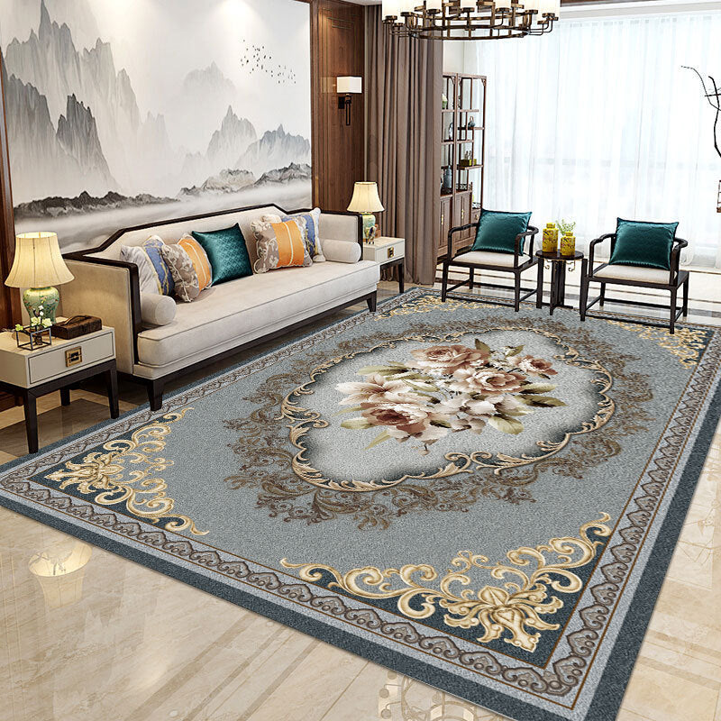 Modern Home Decorative Rug Multi Colored Geometry Area Rug Polypropylene Washable Stain Resistant Non-Slip Backing Rug